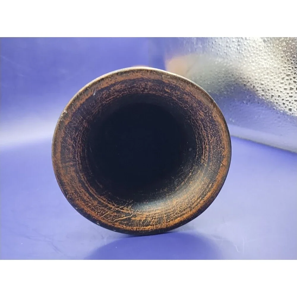 Embossed Iron Art Deco Vase Bronze & Black Color